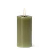 Marie Dumas Green Flameless LED 2x4 Pillar Candle