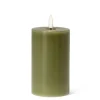 Marie Dumas Green Flameless LED 3x5 Pillar Candle