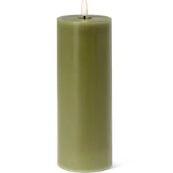 Marie Dumas Green Flameless LED 3x8 Pillar Candle