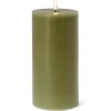 Marie Dumas Green Flameless LED 4x8 Pillar Candle