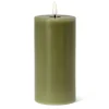 Marie Dumas Green Flameless LED 3x6 Pillar Candle
