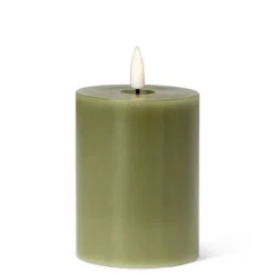 Marie Dumas Green Flameless LED 3x4 Pillar Candle