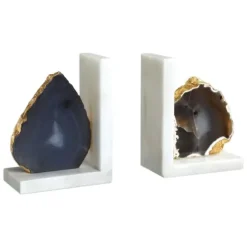 Marie Dumas Grey Agate Bookends