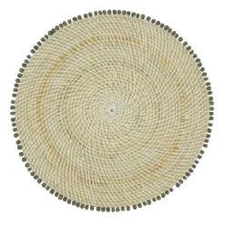 Marie Dumas Grey Beaded Edge Placemat