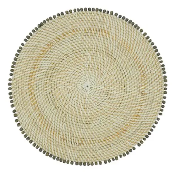 Marie Dumas Grey Beaded Edge Placemat