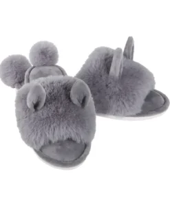 Marie Dumas Grey Bunny Hop Slippers