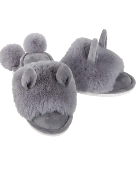 Marie Dumas Grey Bunny Hop Slippers
