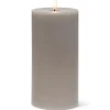 Marie Dumas Grey Flameless LED 4x8 Pillar Candle