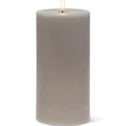 Marie Dumas Grey Flameless LED 4x8 Pillar Candle