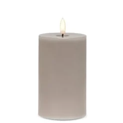 Marie Dumas Grey Flameless LED 3x5 Pillar Candle