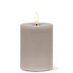 Marie Dumas Grey Flameless LED 3x4 Pillar Candle