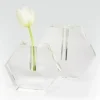 Marie Dumas Hexagonal Crystal Glass Flat Vase - Large
