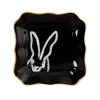Marie Dumas Hunt Slonem Black Bunny Portrait Trinket Tray