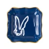 Marie Dumas Hunt Slonem Blue Bunny Portrait Trinket Tray