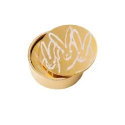 Marie Dumas Hunt Slonem Gold Bunny Coasters