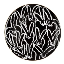 Marie Dumas Hunt Slonem Jubilee Black Serving Plate