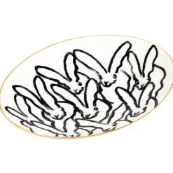 Marie Dumas Hunt Slonem Rabbit Run Serving Platter