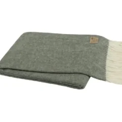 Marie Dumas Italian Herringbone Throw - Hunter