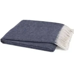 Marie Dumas Italian Herringbone Throw - Indigo