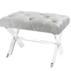 Marie Dumas Jasmine Light Grey Bench with Acrylic
