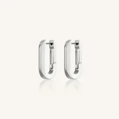 Marie Dumas Jenny Bird Silver U-Link Earrings