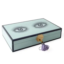 Marie Dumas Jonathan Adler Le Wink Blue Jewelry Box