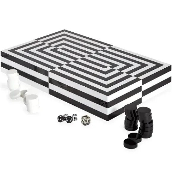 Marie Dumas Jonathan Adler Op Art Backgammon Set