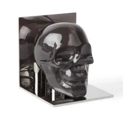 Marie Dumas Jonathan Adler Smoke Acrylic Skull Bookends