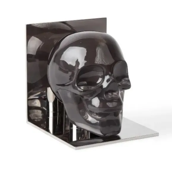 Marie Dumas Jonathan Adler Smoke Acrylic Skull Bookends