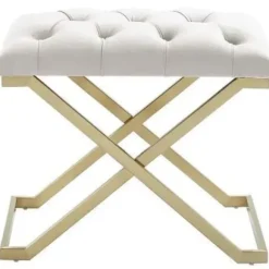 Marie Dumas Kylie Bench Ivory and Gold