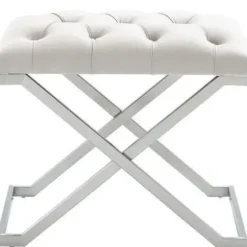 Marie Dumas Kylie Bench Ivory and Silver
