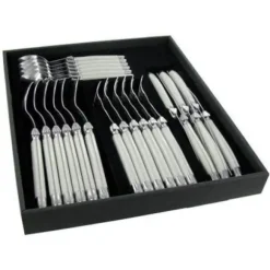 Marie Dumas Laguiole by Andre Verdier 24pc White Flatware Set
