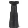 Marie Dumas Large Black Ribbed Pillar Holder
