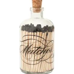 Marie Dumas Large Calligraphy Match Jar with Black Matches