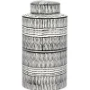 Marie Dumas Large Ceramic Black & White Pattern Canister