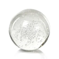 Marie Dumas Large Crystal Ball with Bubbles