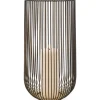 Marie Dumas Large Ribbed Black and Gold Hurricane