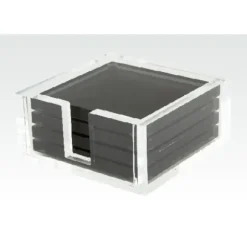 Marie Dumas Lucite Coasters Set of 4 - Black