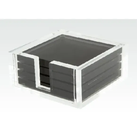 Marie Dumas Lucite Coasters Set of 4 - Black