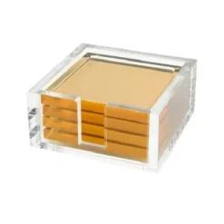 Marie Dumas Lucite Coasters Set of 4 - Gold