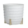 Marie Dumas Medium White Matte Textured Footed Planter