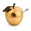 Marie Dumas Michael Aram Apple Honey Pot with Spoon Goldtone