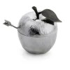 Marie Dumas Michael Aram Apple Honey Pot W/ Spoon Nickelplate