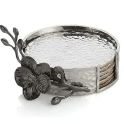 Marie Dumas Michael Aram Black Orchid Coasters Set/6