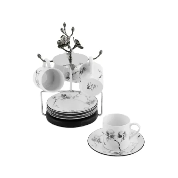 Marie Dumas Michael Aram Black Orchid Demi Tasse & Stand Set