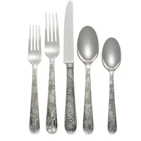 Marie Dumas Michael Aram Black Orchid 5 Piece Flatware Set