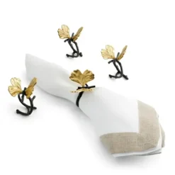 Marie Dumas Michael Aram Butterfly Ginkgo Set Of 4 Napkin Rings