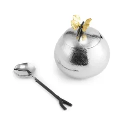 Marie Dumas Michael Aram Butterfly Ginkgo Sugar Pot with Spoon