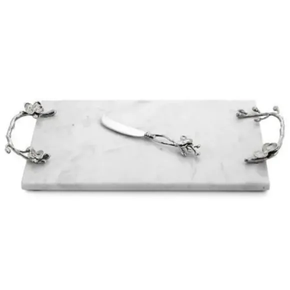Marie Dumas Michael Aram White Orchid Cheese Board w/ Knife