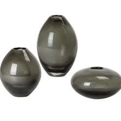 Marie Dumas Mini Lustre Vases Set of 3 - Smoke